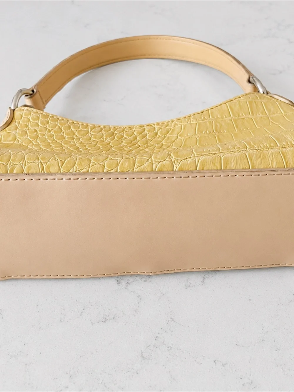 Yellow Croc-Embossed Shoulder Bag -BCBgirl